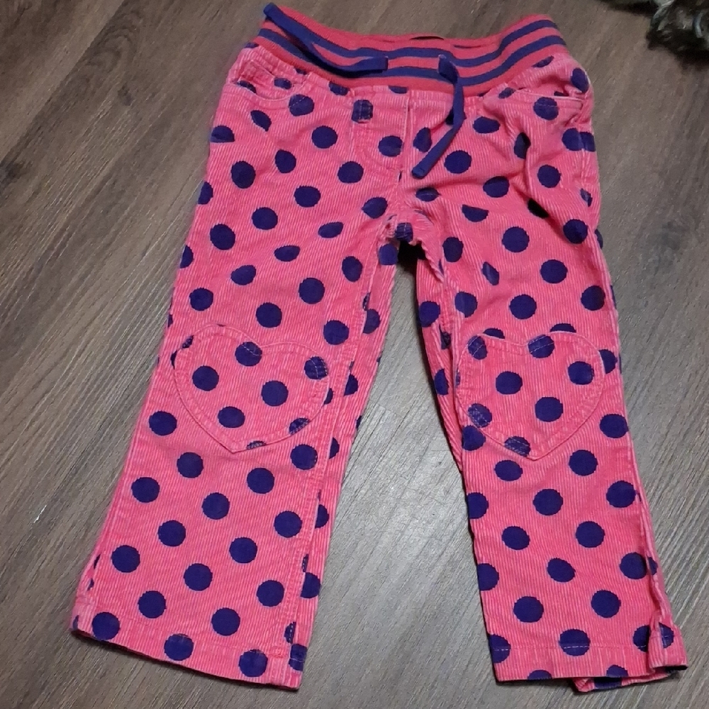 Mini Boden Pink and Blue Polka Dot Pajama Bottoms